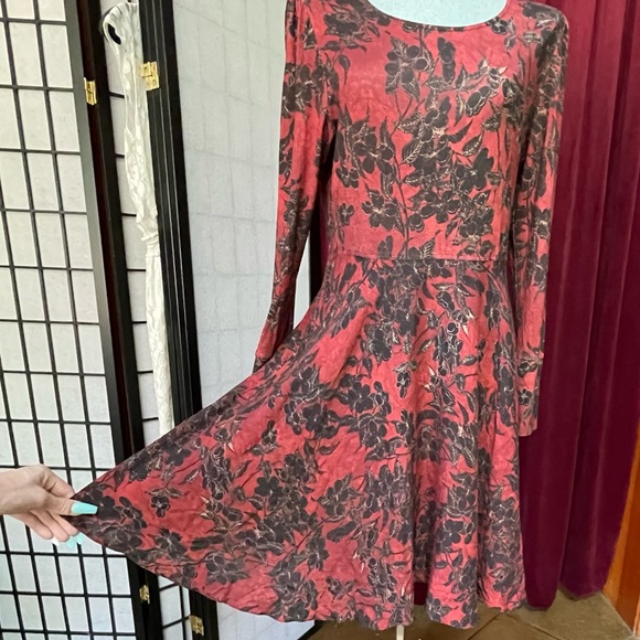 Peruvian Connection Pretty women Midi dress L w/button cuffs scoop neck & pocket - Picture 1 of 10